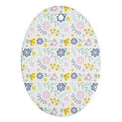 Vintage Spring Flower Pattern  Ornament (oval) by TastefulDesigns