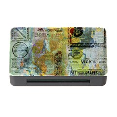 Old Newspaper And Gold Acryl Painting Collage Memory Card Reader With Cf by EDDArt