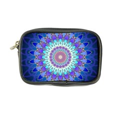 Power Flower Mandala   Blue Cyan Violet Coin Purse by EDDArt