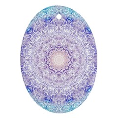 India Mehndi Style Mandala   Cyan Lilac Ornament (oval) by EDDArt