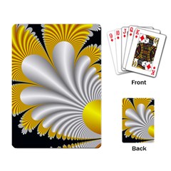 Fractal Gold Palm Tree On Black Background Playing Card by Amaryn4rt