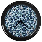 Navy Camouflage Wall Clocks (Black) Front