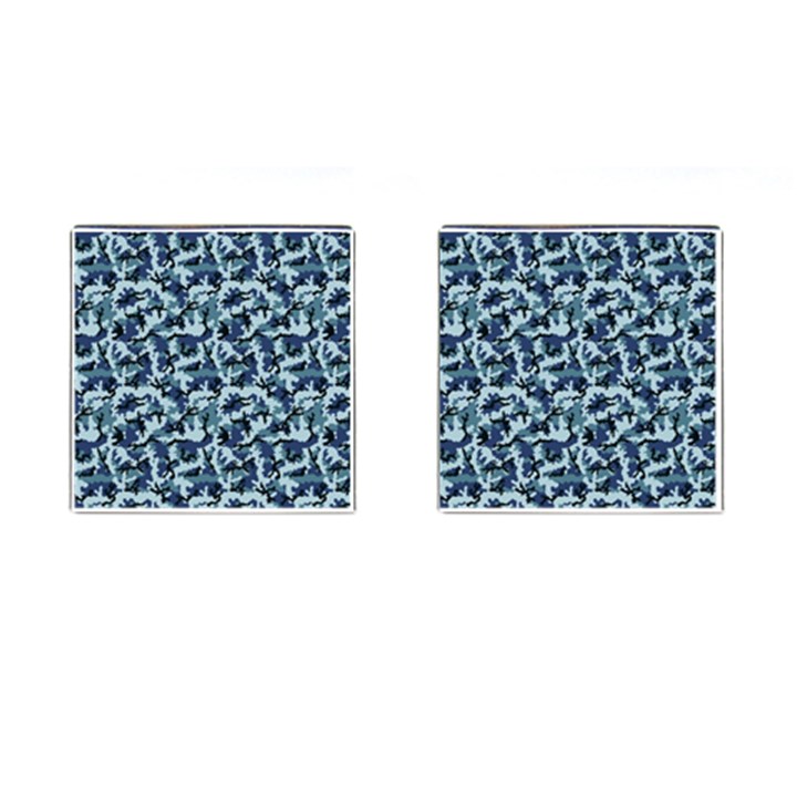 Navy Camouflage Cufflinks (Square)