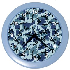 Navy Camouflage Color Wall Clocks by sifis