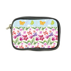 Watercolor Flowers And Butterflies Pattern Coin Purse by TastefulDesigns