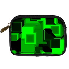 Green Cyber Glow Pattern Digital Camera Cases by Simbadda