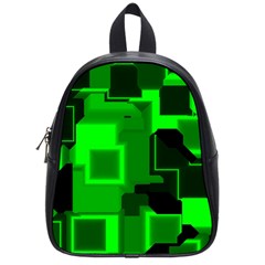 Green Cyber Glow Pattern School Bags (small)  by Simbadda