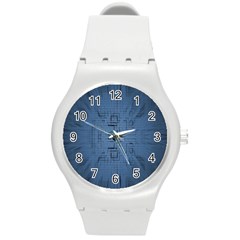 Zoom Digital Background Round Plastic Sport Watch (m) by Simbadda