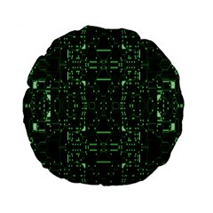 An Overly Large Geometric Representation Of A Circuit Board Standard 15  Premium Flano Round Cushions by Simbadda