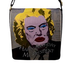 Happy Birthday Mr  President  Flap Messenger Bag (l)  by Valentinaart