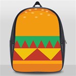 Burger Bread Food Cheese Vegetable School Bags(Large)  Front