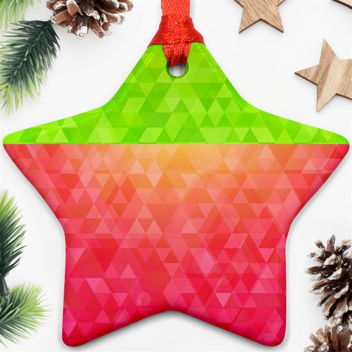 Colorful Abstract Triangles Pattern  Ornament (Star)