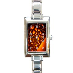 Bubbles Abstract Art Gold Golden Rectangle Italian Charm Watch by Simbadda