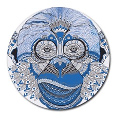 Pattern Monkey New Year S Eve Round Mousepads by Simbadda