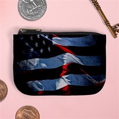 Grunge American Flag Background Mini Coin Purses by Simbadda