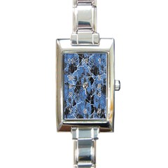 Floral Pattern Background Seamless Rectangle Italian Charm Watch by Simbadda