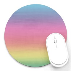 Watercolor Paper Rainbow Colors Round Mousepads by Simbadda