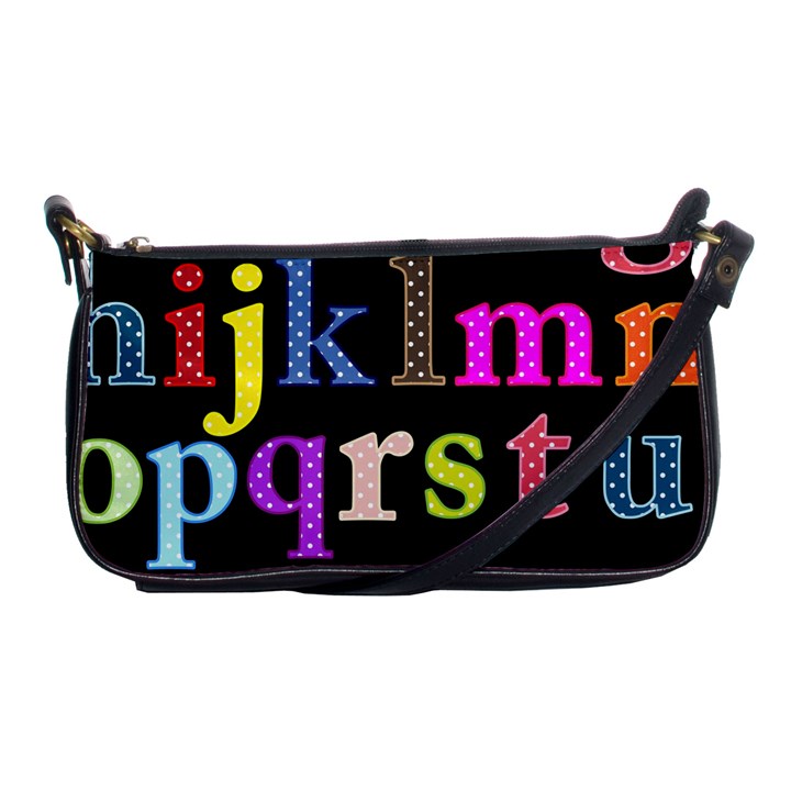 Alphabet Letters Colorful Polka Dots Letters In Lower Case Shoulder Clutch Bags