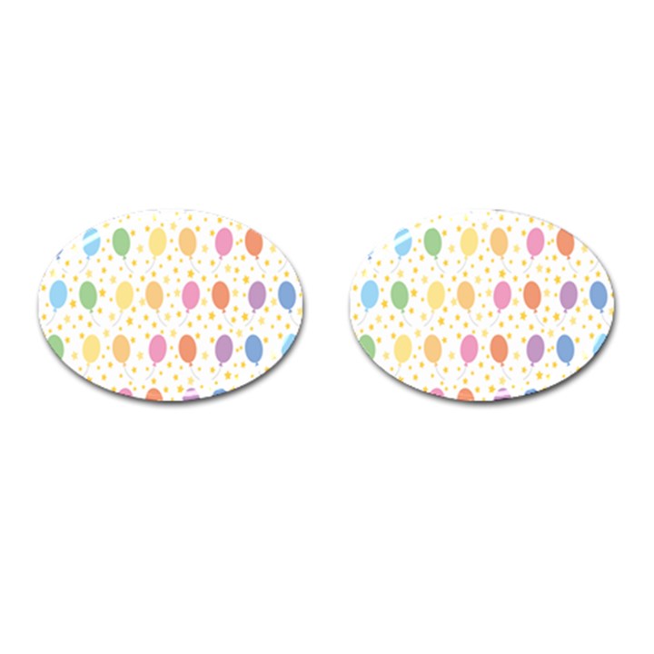 Balloon Star Rainbow Cufflinks (Oval)