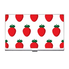 Fruit Strawberries Red Green Business Card Holders by Mariart