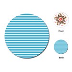 Horizontal Stripes Blue Playing Cards (Round)  Front