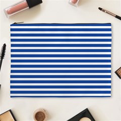 Horizontal Stripes Dark Blue Cosmetic Bag (xl) by Mariart