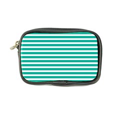 Horizontal Stripes Green Teal Coin Purse by Mariart