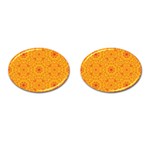 Solar mandala. Orange rangoli. Cufflinks (Oval) Front(Pair)