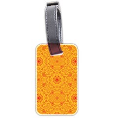 Solar Mandala  Orange Rangoli  Luggage Tag (two Sides) by bunart