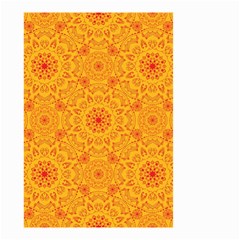 Solar Mandala  Orange Rangoli  Small Garden Flag (two Sides) by bunart