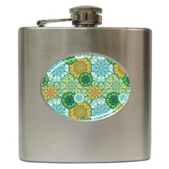 Forest Spirits  Green Mandalas  Hip Flask (6 Oz) by bunart