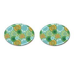 Forest Spirits  Green Mandalas  Cufflinks (oval) by bunart