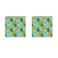 Forest Spirits  Green Mandalas  Cufflinks (square) by bunart