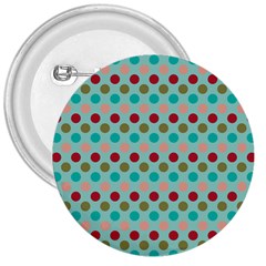 Large Colored Polka Dots Line Circle 3  Buttons by Mariart