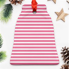 Horizontal Stripes Light Pink Bell Ornament (two Sides) by Mariart