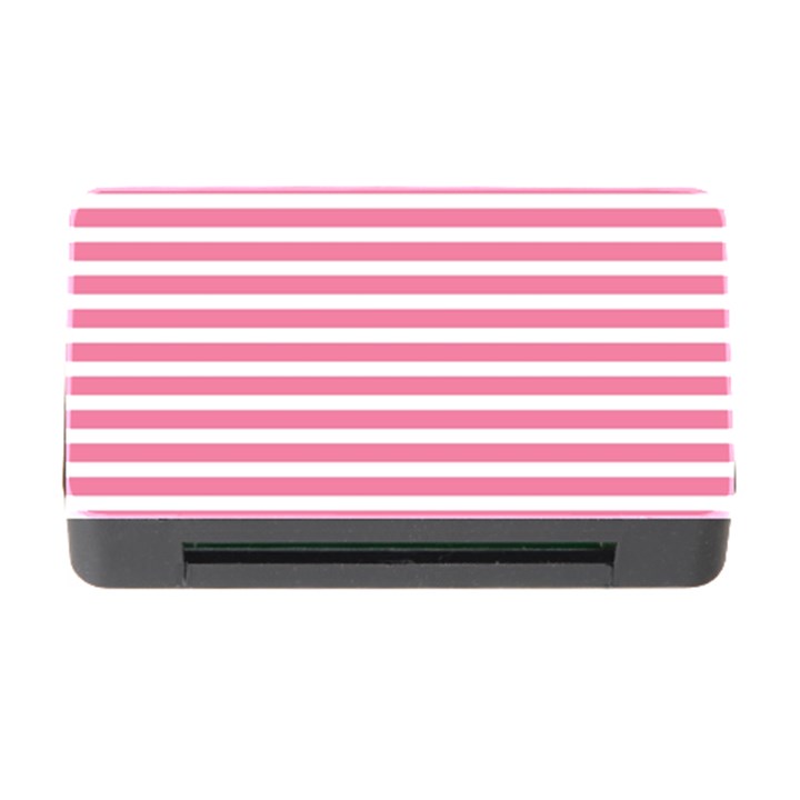 Horizontal Stripes Light Pink Memory Card Reader with CF