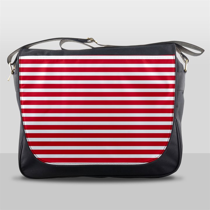 Horizontal Stripes Red Messenger Bags