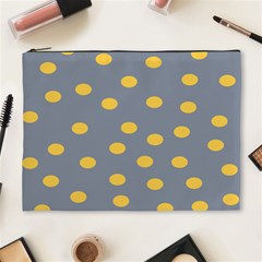 Limpet Polka Dot Yellow Grey Cosmetic Bag (xl) by Mariart