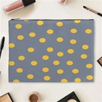 Limpet Polka Dot Yellow Grey Cosmetic Bag (XL) Front