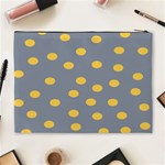 Limpet Polka Dot Yellow Grey Cosmetic Bag (XL) Back