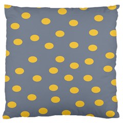 Limpet Polka Dot Yellow Grey Large Cushion Case (one Side) by Mariart