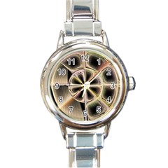 Background With Fractal Crazy Wheel Round Italian Charm Watch by Simbadda