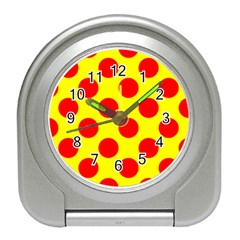 Polka Dot Red Yellow Travel Alarm Clocks by Mariart