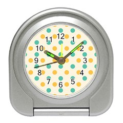 Polka Dot Yellow Green Blue Travel Alarm Clocks by Mariart