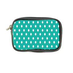 Polka Dots White Blue Coin Purse by Mariart