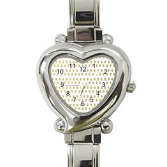 Polka Dots Gold Grey Heart Italian Charm Watch by Mariart