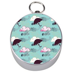 Rain Clouds Umbrella Blue Sky Pink Silver Compasses by Mariart