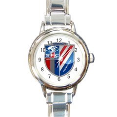 Shanghai Greenland Shenhua F C  Round Italian Charm Watch by Valentinaart