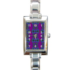 Purple Seamless Pattern Digital Computer Graphic Fractal Wallpaper Rectangle Italian Charm Watch by Simbadda