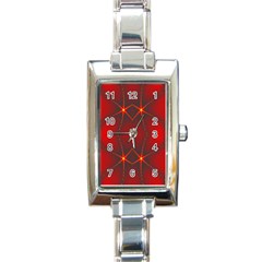 Impressive Red Fractal Rectangle Italian Charm Watch by Simbadda